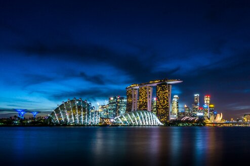 Singapore skyline at night
