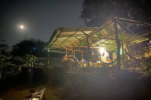 Our kitchen has the best moon view