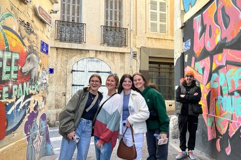 Students posing in Nice