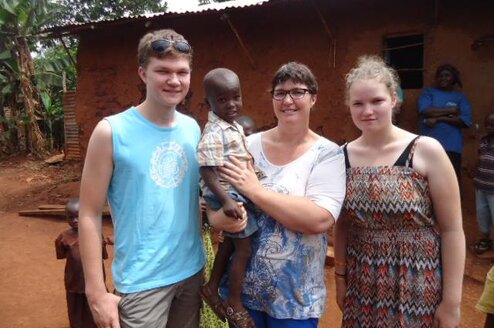 Volunteers at one of our homev