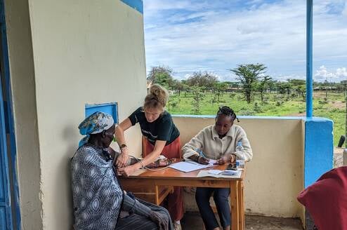 Volunteers Performing Health Check in Kenya