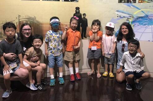 Teachers at museum with students