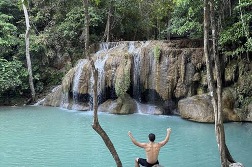 Swimming in the beautiful Emerald waterfalls