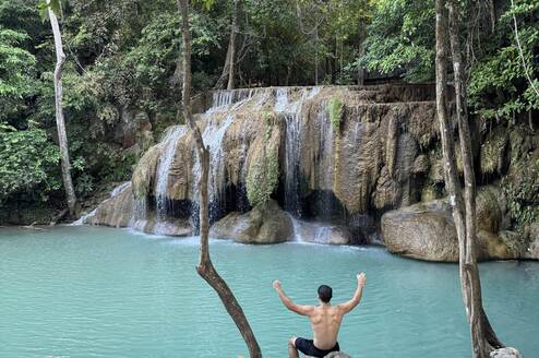 Swimming in the beautiful Emerald waterfalls