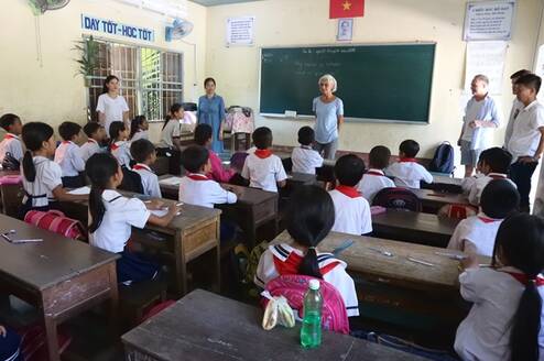 At primary school 
