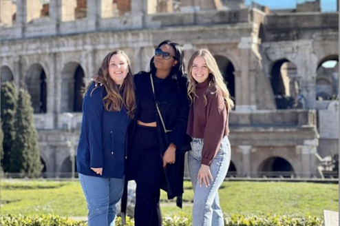 Three girls abroad