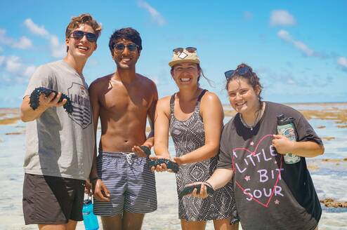 Students on the Great Barrier Reef