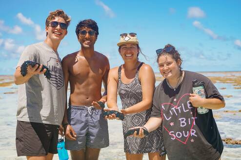 Students on the Great Barrier Reef