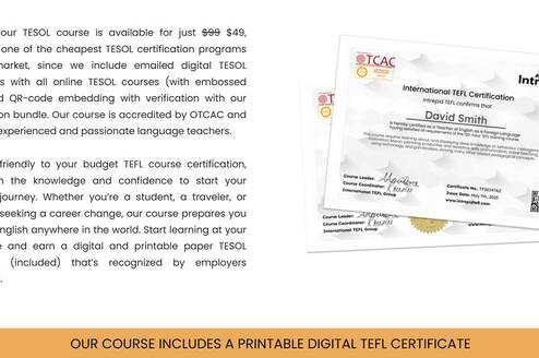 Intrepid TEFL certificates https://intrepidtefl.com