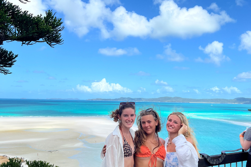 Three women by the beach
