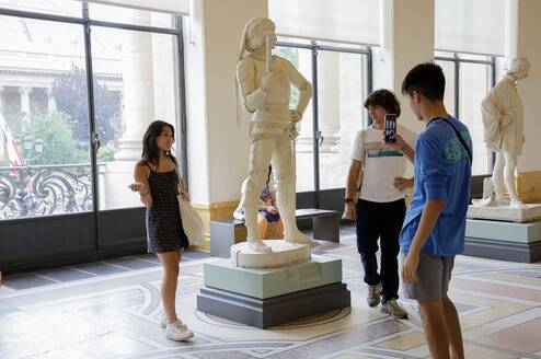 High school participants at museum in France