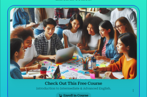 Free course on Intermediate and Advanced English.