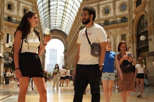 Students Exploring Milan Together at Galleria Vittorio Emanuele II