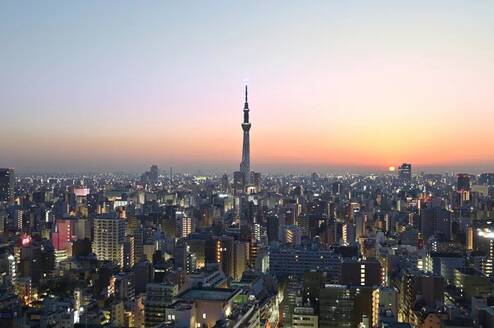 aerial view of Tokyo, Japan