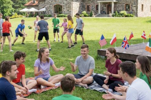 Playing at camp