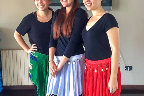 Students participating in a cultural dance activity