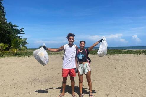 participants during beach cleanup