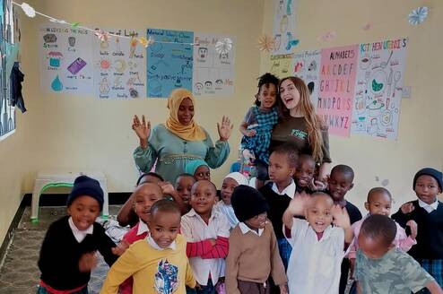 The volunteer at child caring