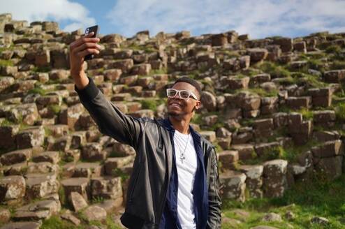 student at giants Causeway 