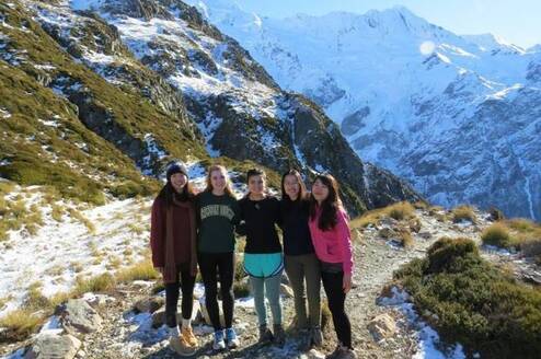 Friends Hiking in the Mt. Cook/Aoraki region
