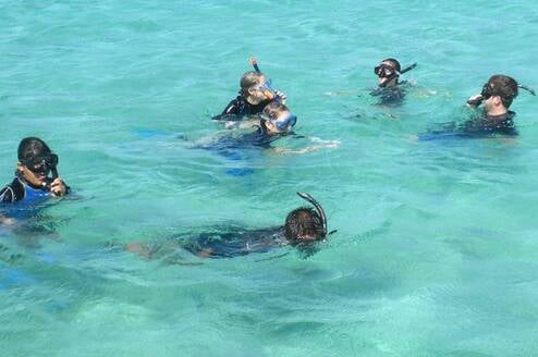 Students swimming