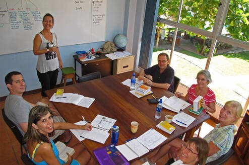 Spanish group classes on the beach, samara costa rica