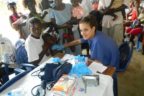 volunteer at work in the health sector of Ghana