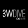 3WDive logo in black and white. 
