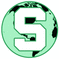 Round, mint green globe with a Spartan "S" centered in the middle.