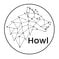 Howl logo, wolf depicted as a constellation of stars