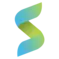 Logo in the shape of the letter S, with blue and green colors which is the brand color of S-Next
