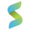 Logo in the shape of the letter S, with blue and green colors which is the brand color of S-Next