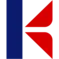 Modern blue and red geometric kite logo