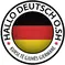 German flag colors with the name "Hallo Deutsch" representing a German language center.