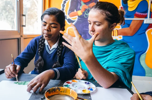 Childcare volunteer in India with IVHQ