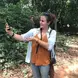 Libby taking a selfie with a monkey