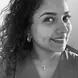 A black and white selfie of Kithmi Pathirana with curly hair