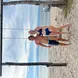 Natasha Kelleher with a friend on the beach