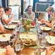 Murphy and students enjoying a meal