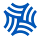 Khalifa University logo is a blue shape ona white background. The blue angular shape is like a flower or swirl that meets in a central point.
