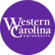 "Western Carolina University" in white text over a purple circle