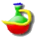 Logo of Merit Ethiopian Experience Tours made with traditional Ethiopian coffee pot decorated with the national colors of Ethiopia
