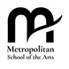Stylized letter M with Metropolitan School of the Arts written underneath