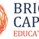 BRIGGS CAPITAL EDUCATION: every letter in CAPS, briggs and capital are blue navy, and education is orange, the circle is orange