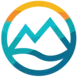 Mountains with a flowing river represented as a Slotrips logo