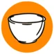 Omprakash EdGE An empty white bowl surrounded by an orange circle