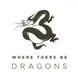 Where there be dragons, dragon above text