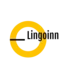 A yellow circle that is hollow with a thick border has the text 'Lingoinn' written across it in dark, bold font.