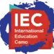 A blue and red logo for IEC. International Education Camp