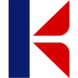 Modern blue and red geometric kite logo